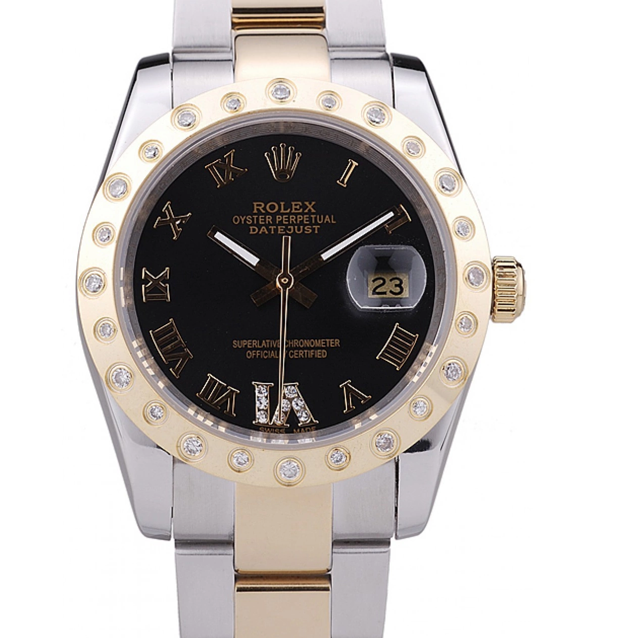MiroTime 0807 Rolex Datejust Diamond Bezel Black Dial 7463